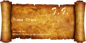 Tuma Irma névjegykártya