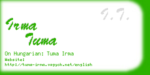 irma tuma business card